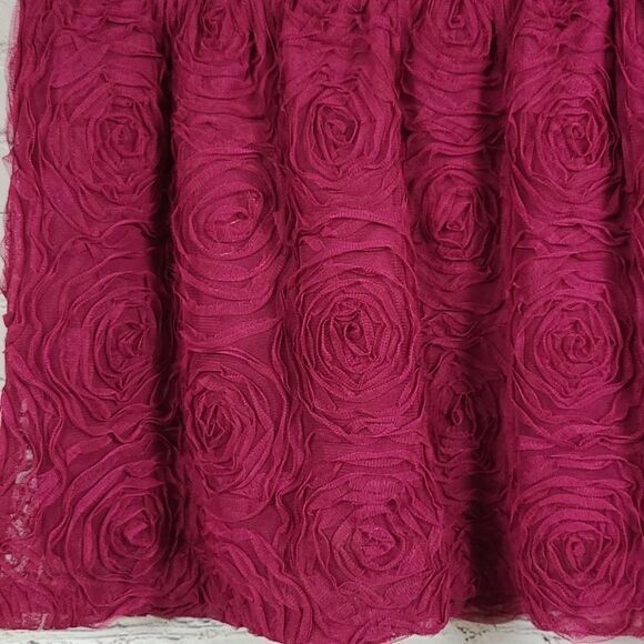 Maurices NWT Burgundy Tulle Rosette 3D Mesh Skirt Medium 8/10 Boho chic Hipster - Picture 6 of 10